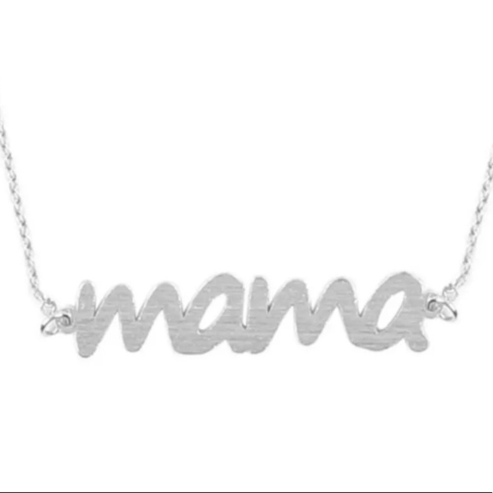 Mama Script Necklace in Silver